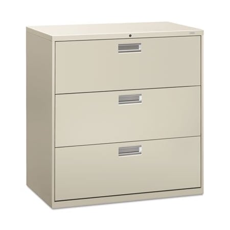 Hon HON, 600 SERIES THREE-DRAWER LATERAL FILE, 42W X 18D X 39.13H, LIGHT GRAY 693LQ